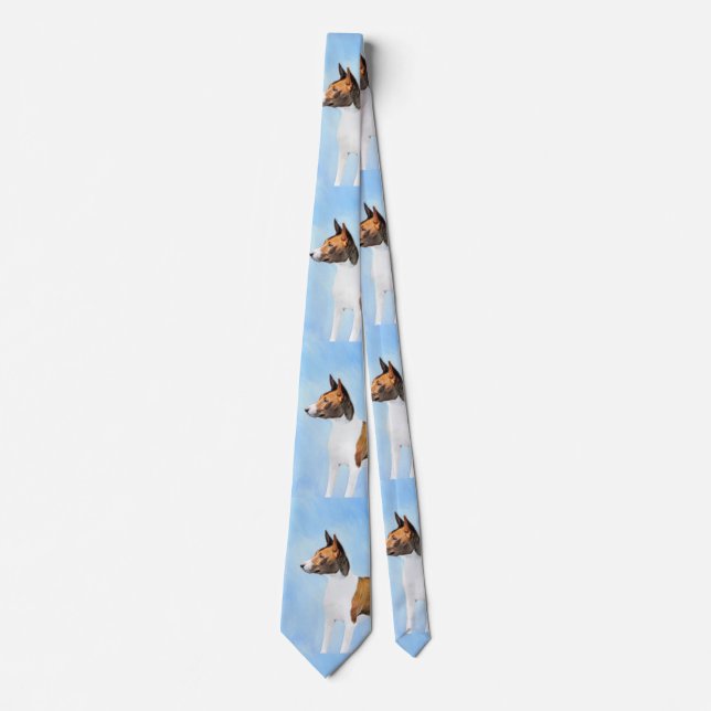 Cravate Peinture Basenji - Belle Art Original (Devant)