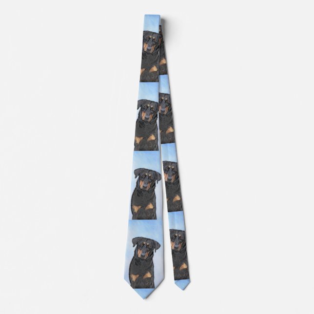 Cravate Peinture de Beauceron - Cute Original Chien Art (Devant)