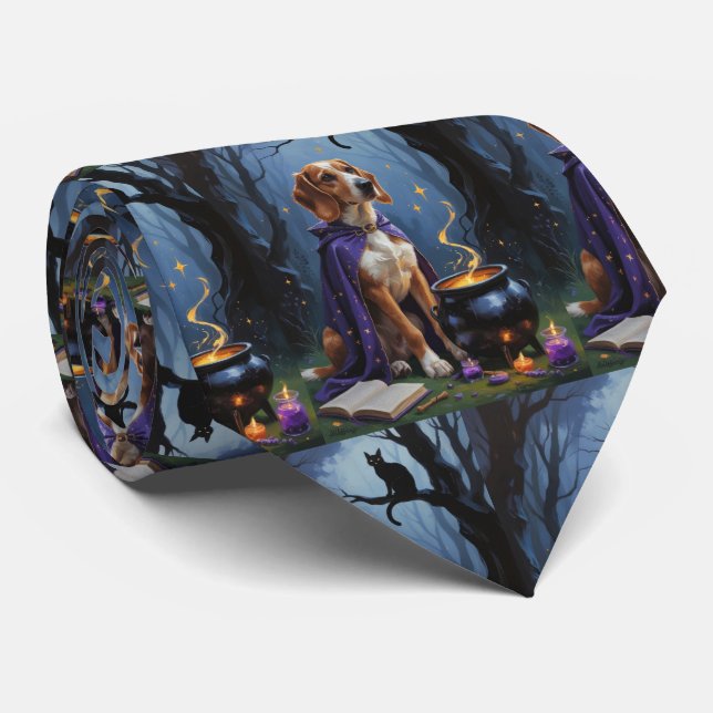Cravate Peinture de Halloween fantaisiste de chien Afghan  (Roulé)