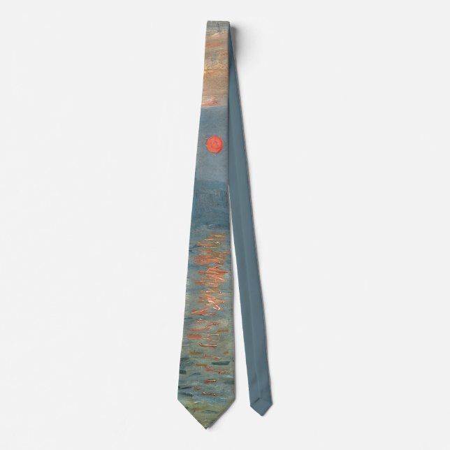 Cravate Peinture de Monet Impression Soleil Levant (Devant)