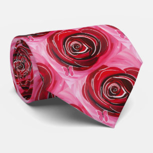 Cravate Peinture de rose papillon par Alfred Fox