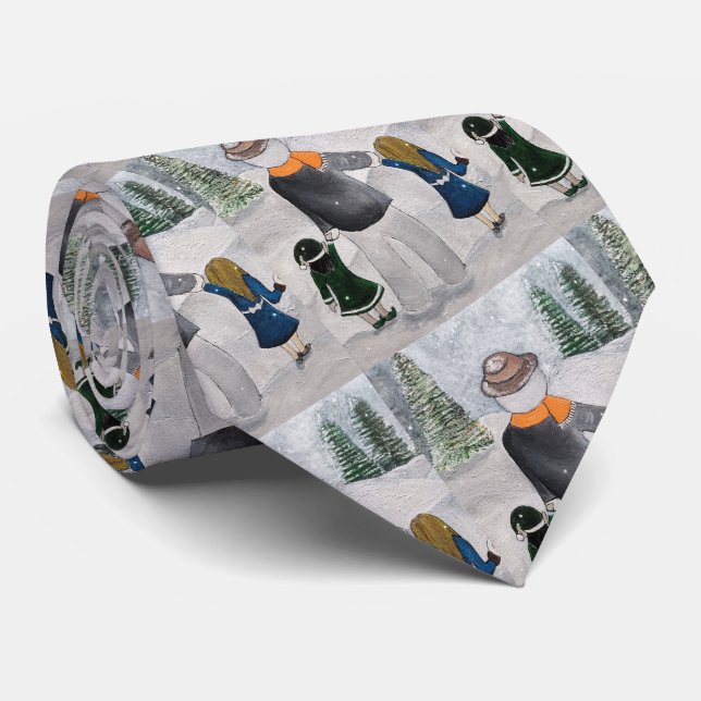 Cravate Peinture des amis de Festive par Alfred Fox Collec (Roulé)
