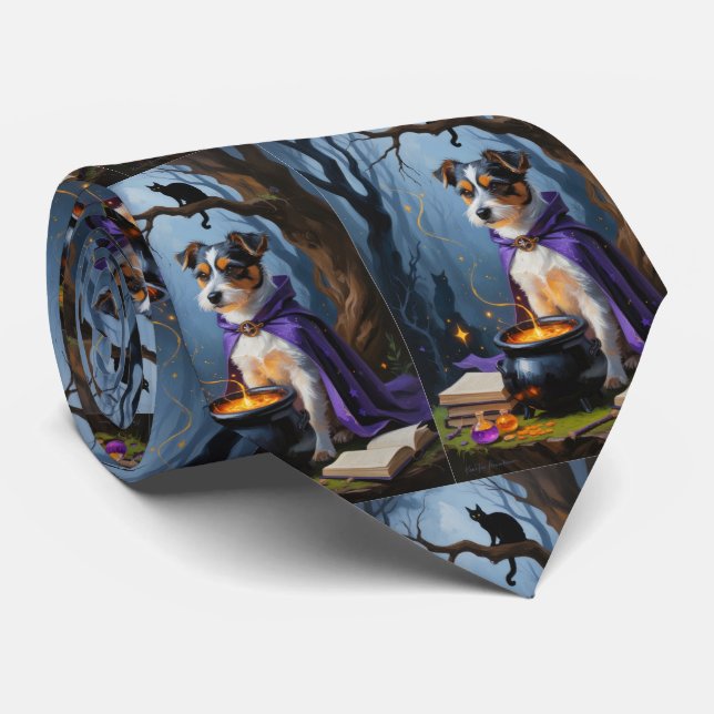Cravate Peinture fantaisiste d'Halloween de Terrier Austra (Roulé)