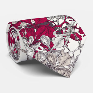 Cravate Peinture florale vintage d'art élégant de Nouvea