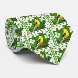 Cravate Peinture Goldfinch - Jolie Art Original Chien