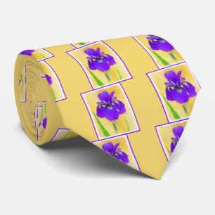 Cravate Peinture Iris à pois pourpre - Chien original mig