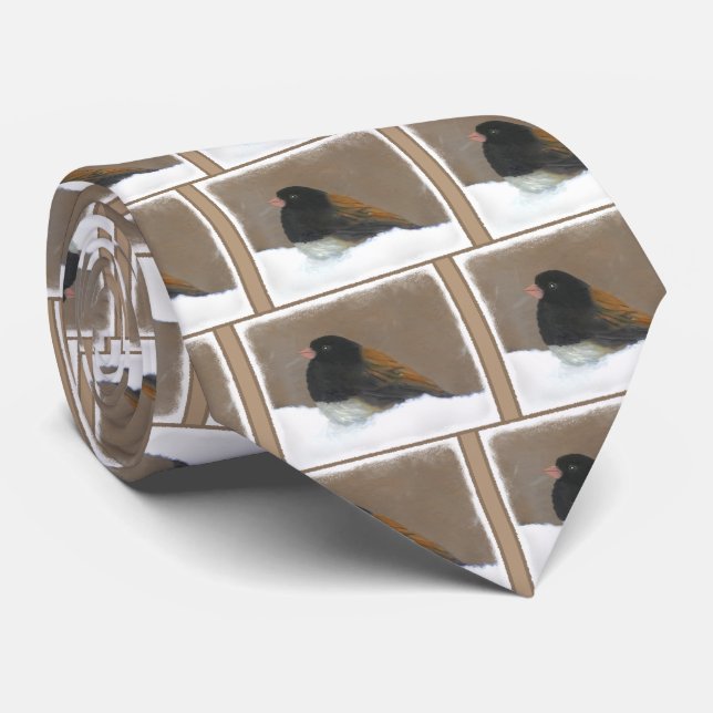 Cravate Peinture Junco foncée - Art original pour oiseaux (Roulé)
