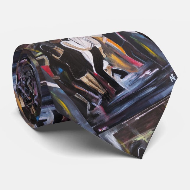 Cravate Peinture Mambo Night par Alfred Fox (Roulé)