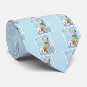 Cravate Peinture norvégienne Buhund - jolie art original c