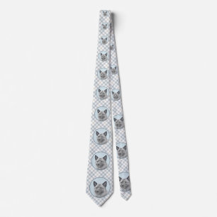 Cravate Peinture norvégienne Elkhound - Art original Chien