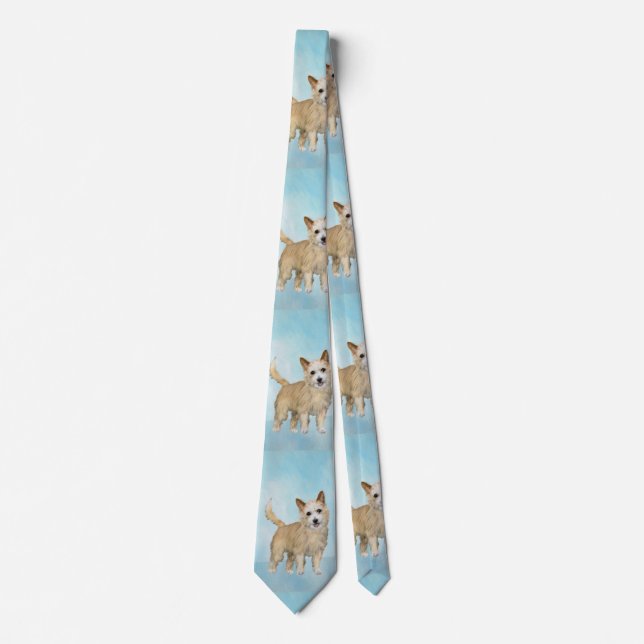 Cravate Peinture Podengo Pequeno portugaise - Art original (Devant)