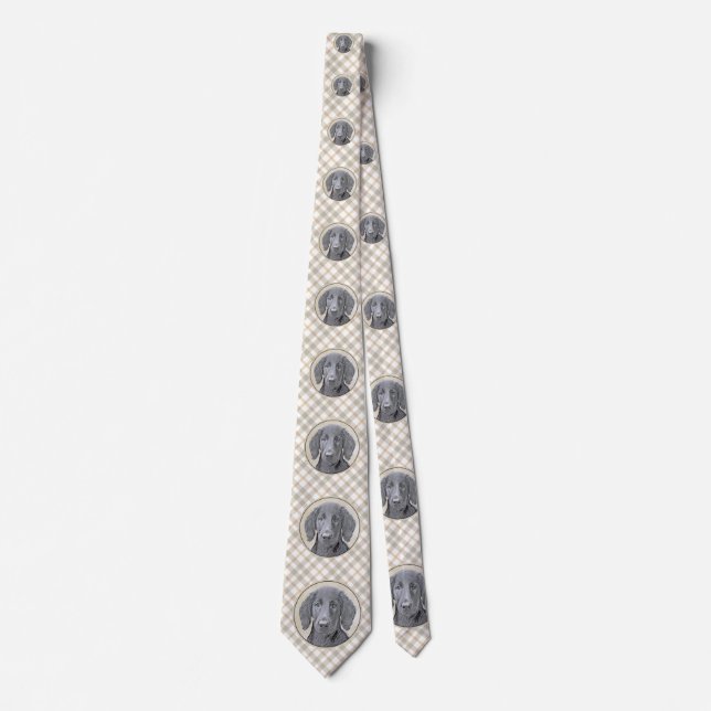 Cravate Peinture Retriever à revêtement plat - Art Chien o (Devant)