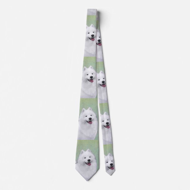 Cravate Peinture Samoyed - Cute Original Chien Art (Devant)