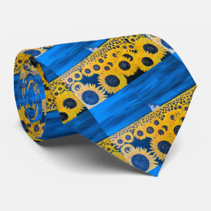 Cravate Peinture sur le terrain de tournesol par Alfred Fo