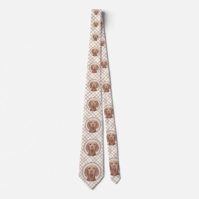Cravate Peinture Vizsla - Joli art original chien (Devant)