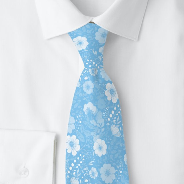 Cravate Pensées Baby Blue (Créateur téléchargé)