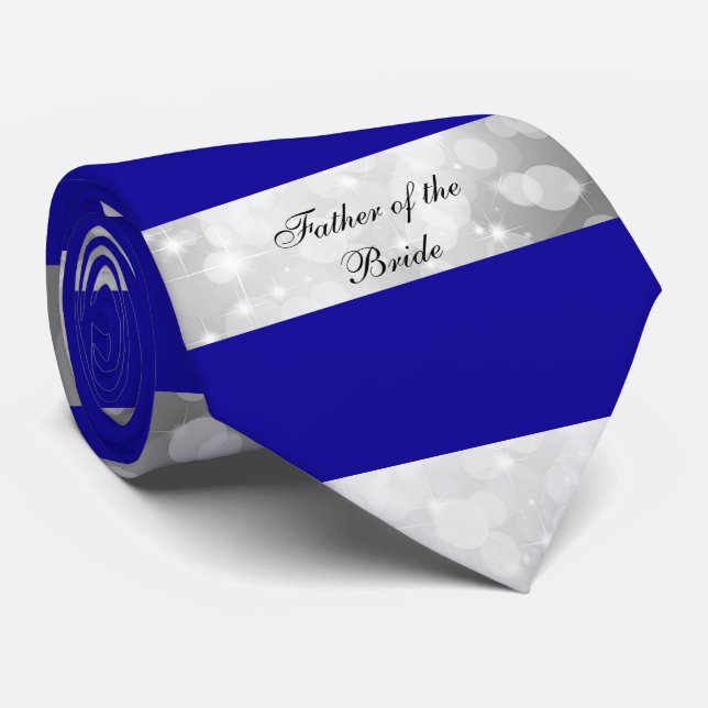 Cravate Père de la mariée Violet & Argent (Roulé)