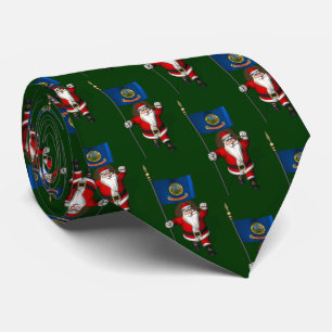 Cravate Père Noël Avec Drapeau De L'Idaho
