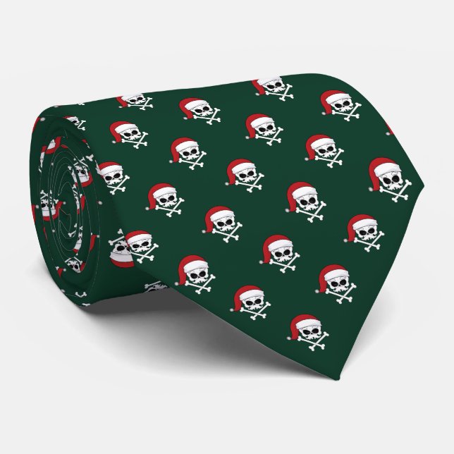 Cravate Père Noël Skuls Grunge Christmas (Roulé)
