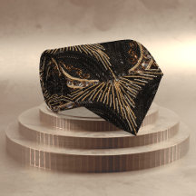 Perle Art Déco noire et or : Nouvel An / fête des