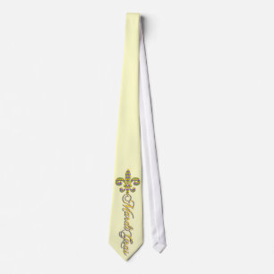 Cravate Perle Fleur de lis de mardi gras