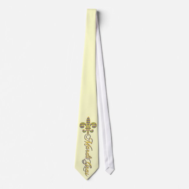 Cravate Perle Fleur de lis de mardi gras (Devant)