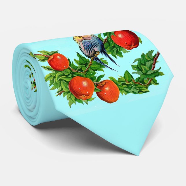 Cravate perroquets en amour imprimé (Roulé)