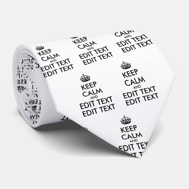 Cravate Personalized KEEP CALM and YOUR TEXT (Roulé)