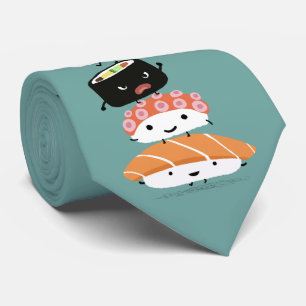 Cravate Personnage de Kawaii Cute Sashimi Sushi Chef sush