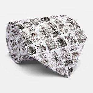 Cravate Personnages vintages d'Alice au pays des merveille