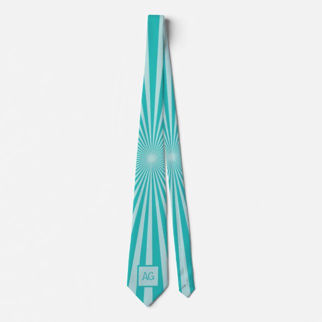 Cravate Personnalisé Monogramme Blue Motif Fun (Devant)