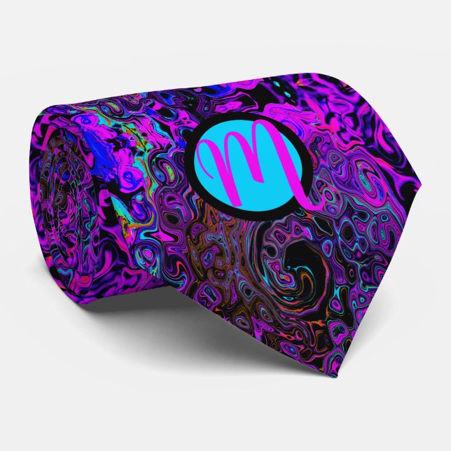 Cravate Personnalisé Violet et Noir (Roulé)