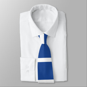 Cravate personnalisée de couleur bleu moyen et bla