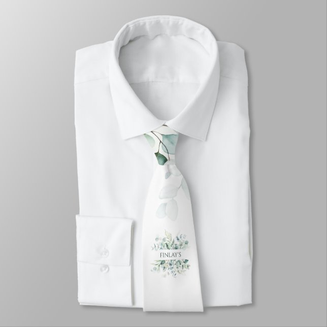 Cravate personnalisée Eucalyptus (Attaché)
