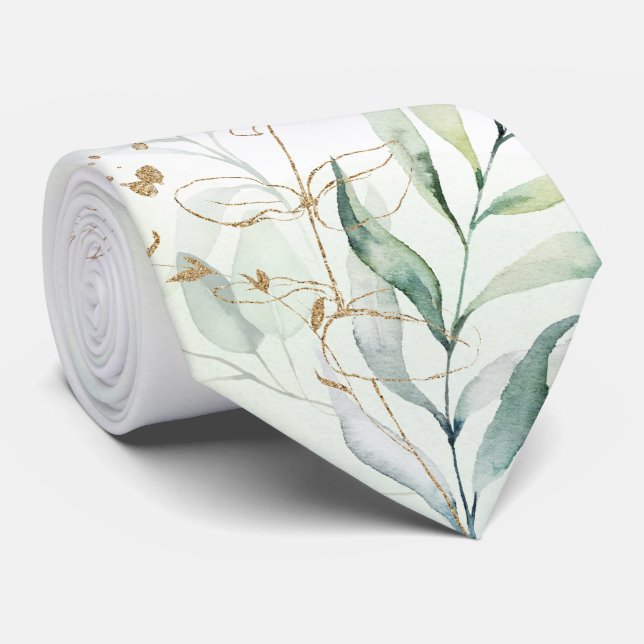 Cravate personnalisée Eucalyptus (Roulé)