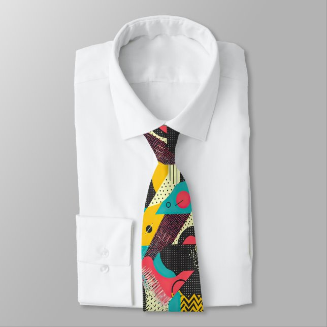 Cravate personnalisée Rétro 80 – Élégante Mode (Attaché)