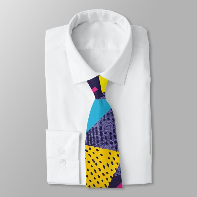 Cravate personnalisée Rétro 80 - Élégante Mode (Attaché)