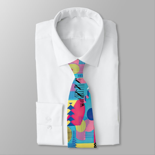 Cravate personnalisée Rétro 80 – Élégante Mode (Attaché)