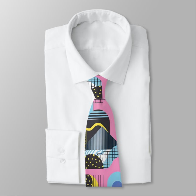 Cravate personnalisée Rétro 80s – Mode Élégante (Attaché)