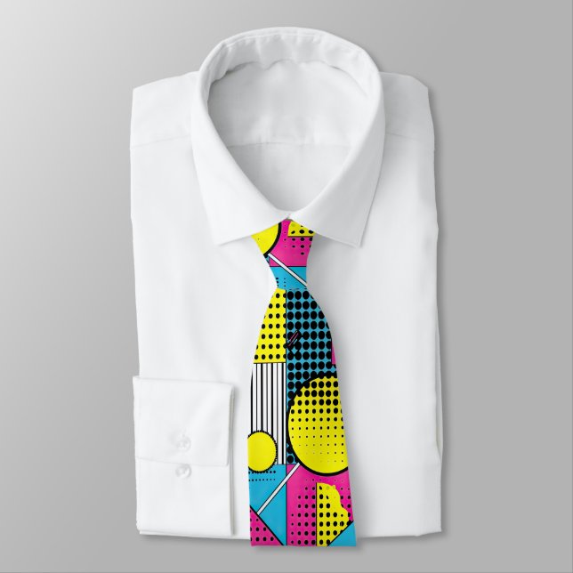 Cravate personnalisée Rétro 80s – Mode Élégante (Attaché)