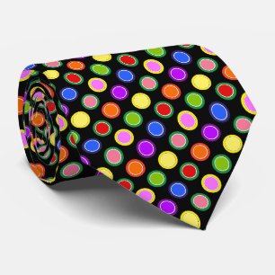 Cravate Personnalisez les Pois colorés de bonbons, Noir