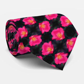Cravate Pétales rose vif Abstrait motif floral
