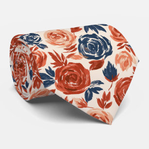 Cravate Petit ami à motif floral pour mariage d'automne