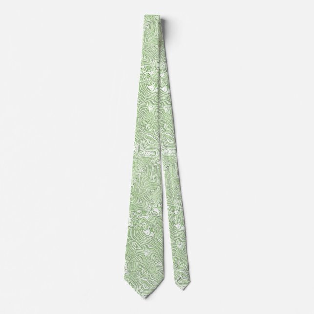 Cravate Petit motif en soie moirée vert citron (Devant)