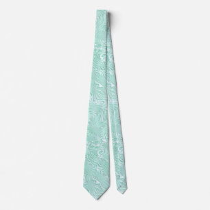 Cravate Petit motif en soie moirée vert menthe