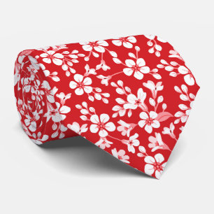 Cravate Petit motif floral mignon rouge