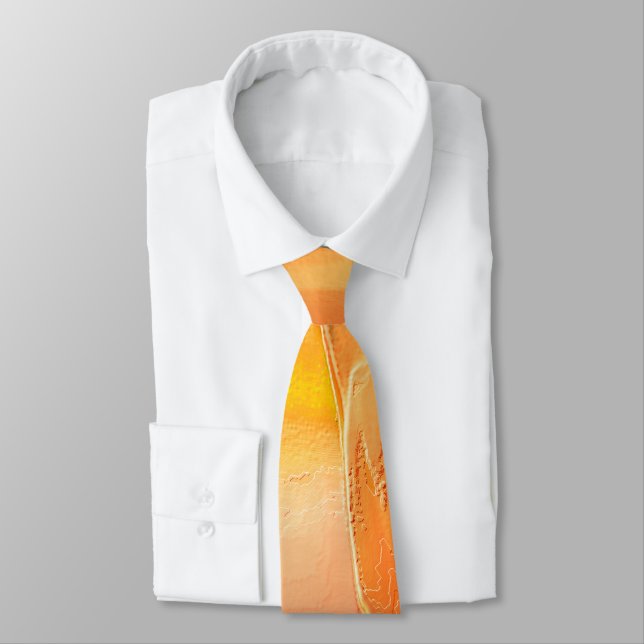 Cravate Petit sculpté en jaune et beaucoup d'orange (Attaché)