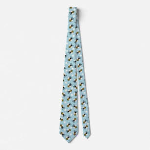 Cravate Petites abeilles mignonnes et fleurs marguerites m