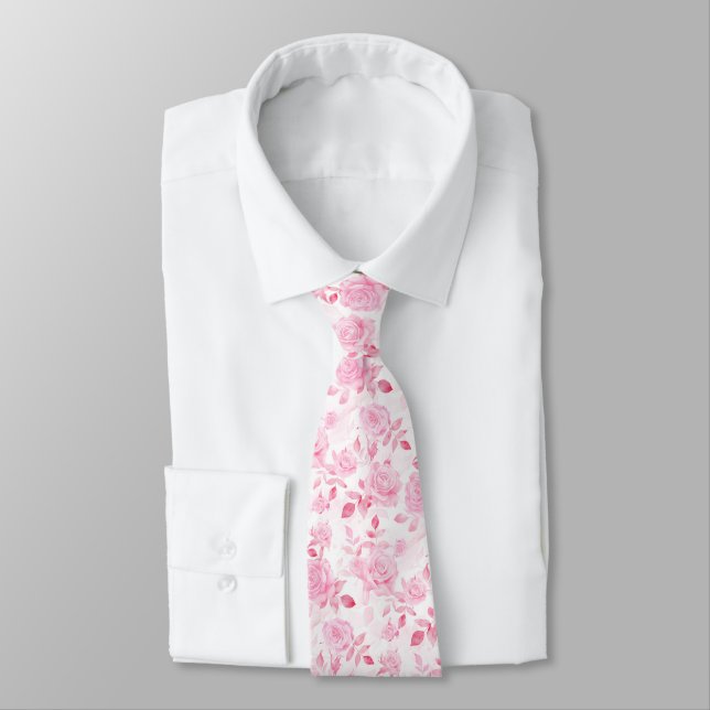 Cravate Petites roses roses (Attaché)