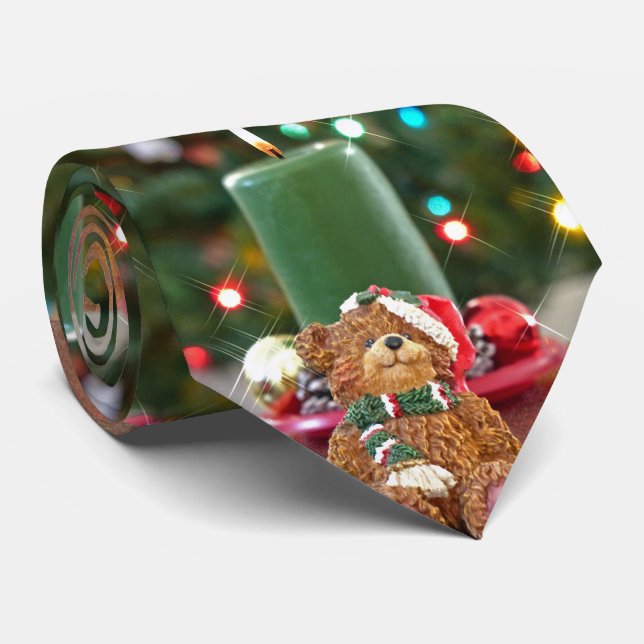 Cravate Petits ours Noël (Roulé)